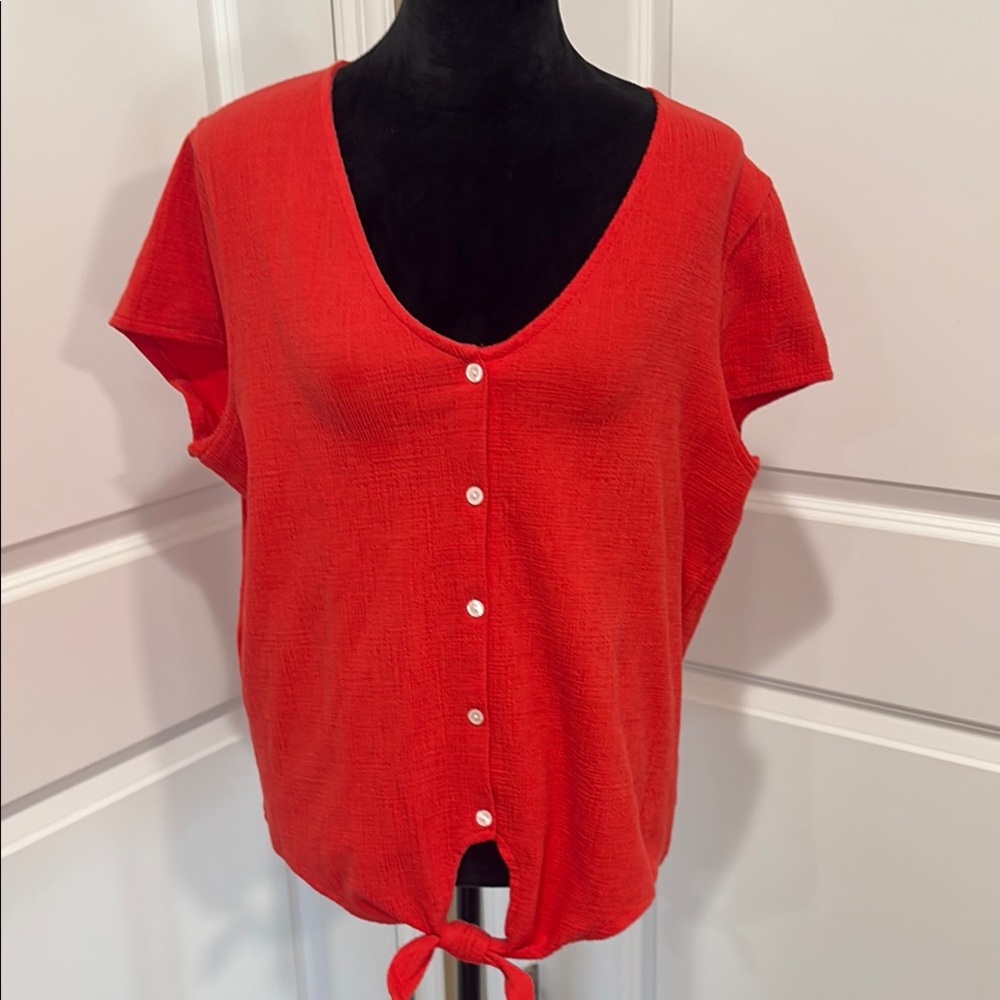 This is a  JCrew short sleeve button-down front side shirt.